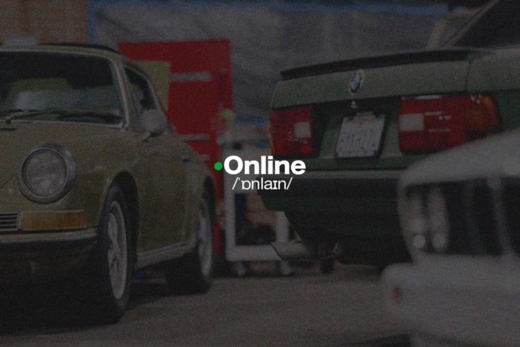 BNXN Online single cover art with classic cars and Online title