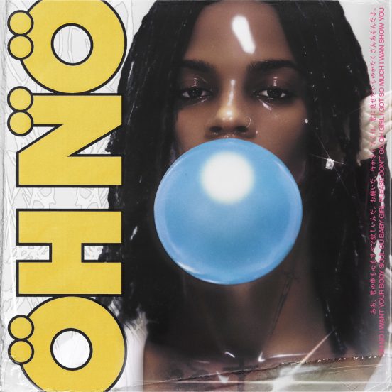 Rema Oh No single cover art with blue bubblegum bubble