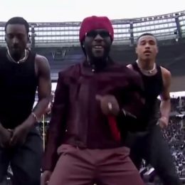 Burna Boy performs at the NFL Paris Game halftime show at Stade de France