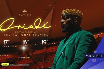Davido in the artwork for Oriádé: The Residency at the National Theatre, Lagos