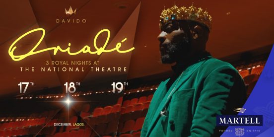 Davido in the artwork for Oriádé: The Residency at the National Theatre, Lagos