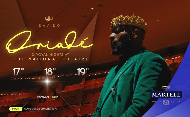 Davido in the artwork for Oriádé: The Residency at the National Theatre, Lagos