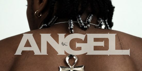 Yarden ANGEL album cover showing Yarden's bare back, braids and beaded necklace, with a silver ankh pendant under the ANGEL title